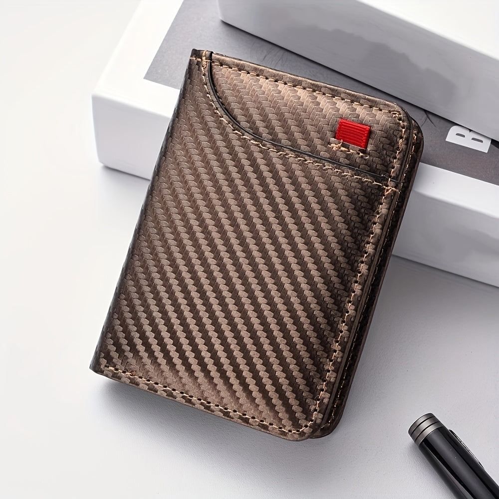 Ultra-slim carbon wallet for men, 11.1 x 8 x 1.2 cm