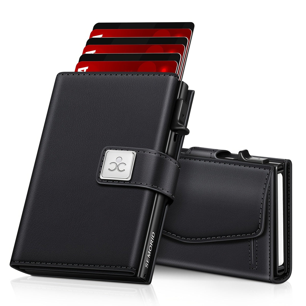 Men's Wallet with Card Ejector, Aluminum Case
