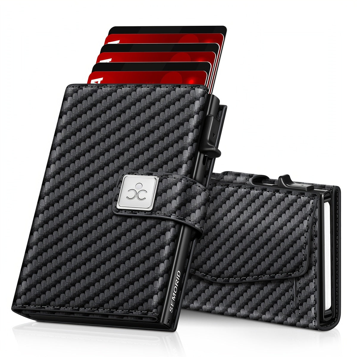 Men's Wallet with Card Ejector, Aluminum Case