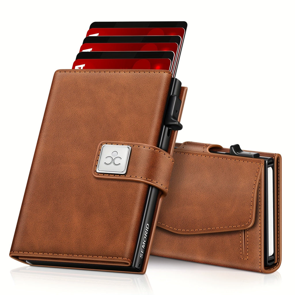 Men's Wallet with Card Ejector, Aluminum Case