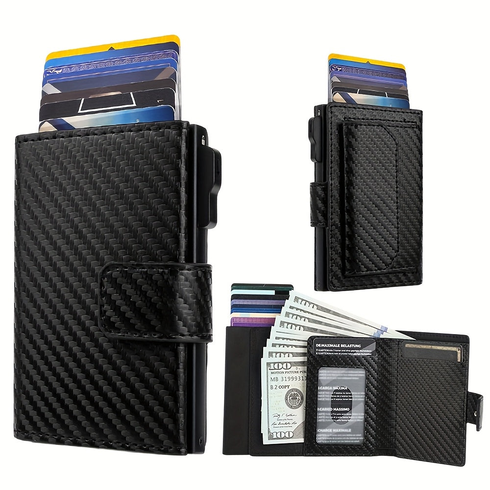 Compact Men's Wallet with Metal Charger and Snap Pocket Image