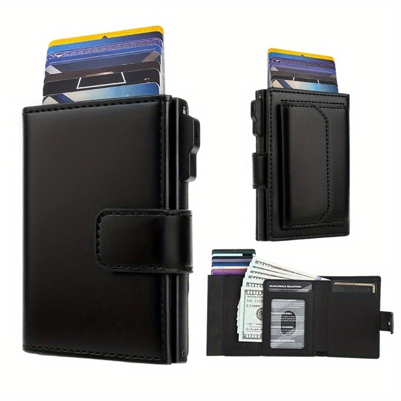Compact Men's Wallet with Metal Charger and Snap Pocket Image