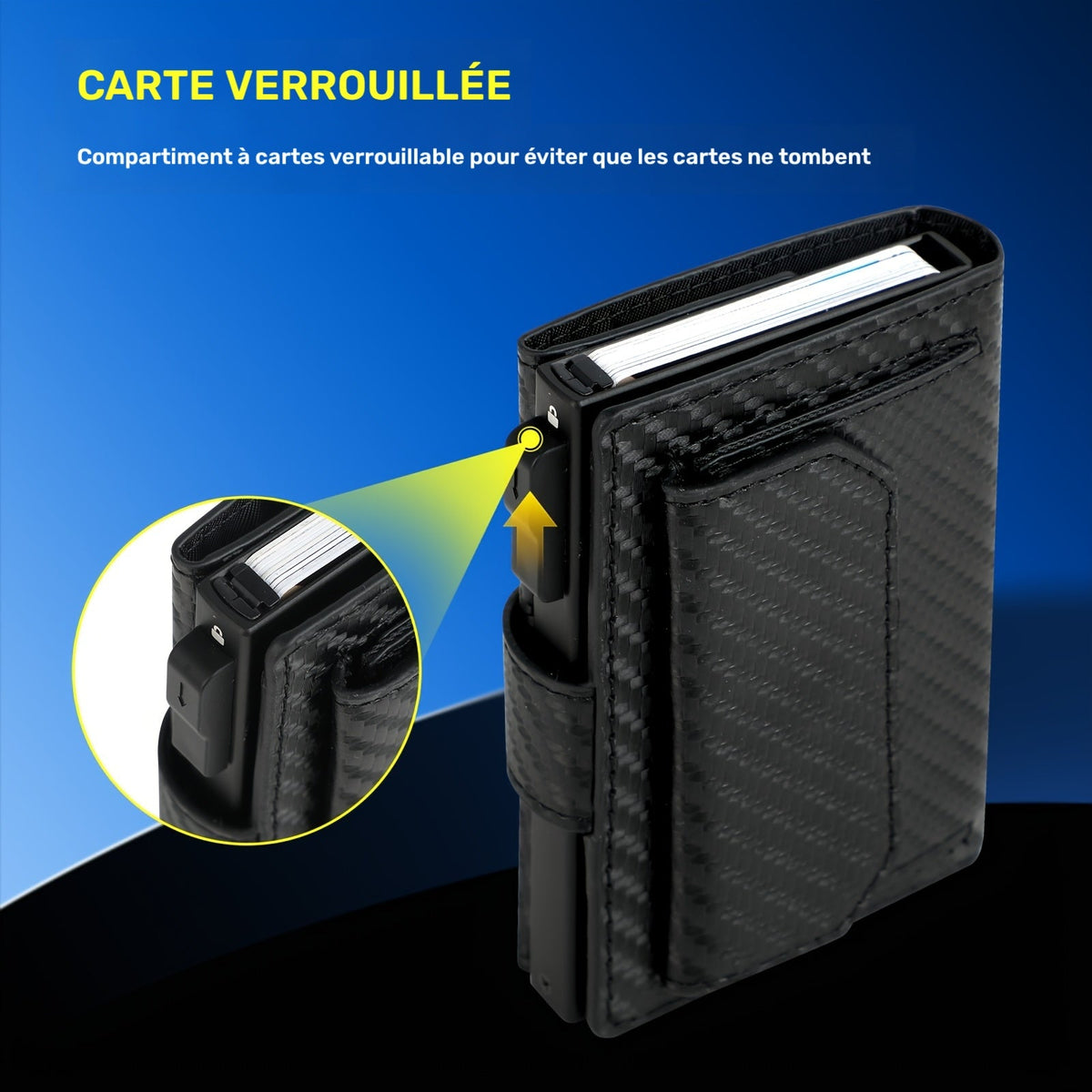 Compact Men's Wallet with Metal Charger and Snap Pocket