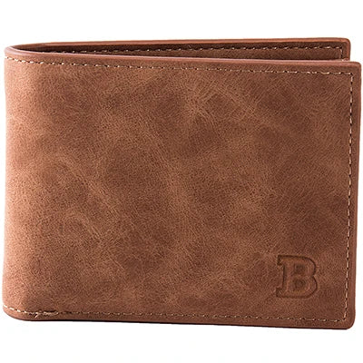 Compact PU Leather Wallet for Men with Card Holder, Zippered Coin Pocket and Bill Clip