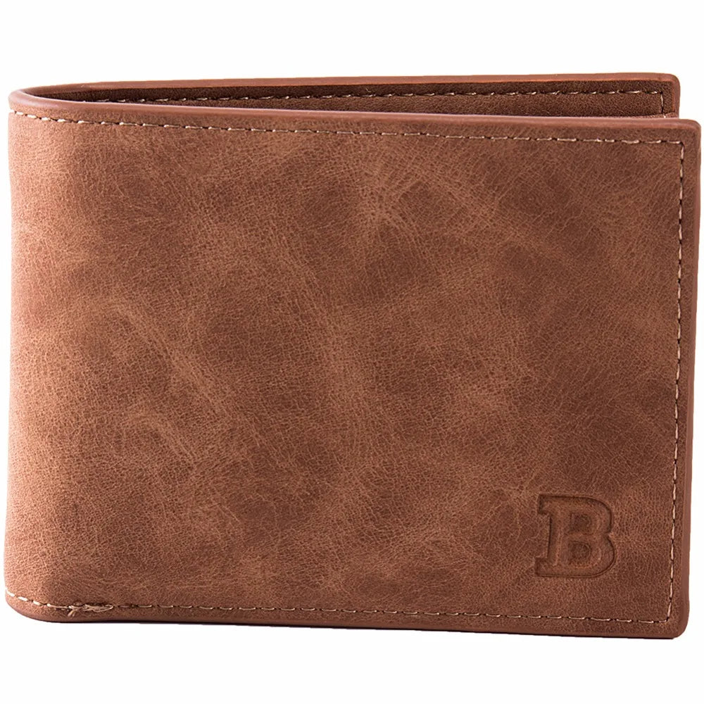 Compact PU Leather Wallet for Men with Card Holder, Zippered Coin Pocket and Bill Clip Image