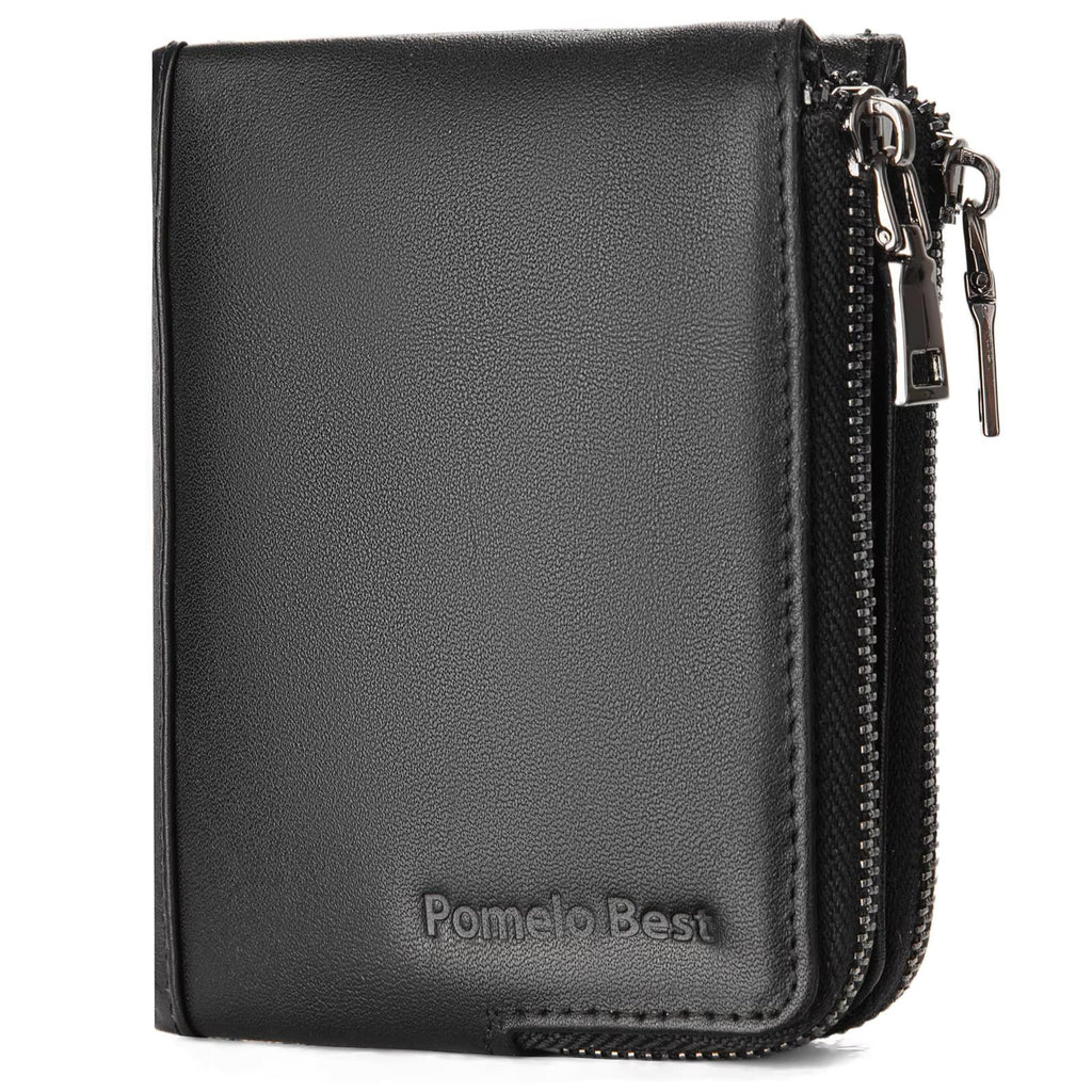 Compact Zippered Men's Wallet in Genuine Leather 85 Grams