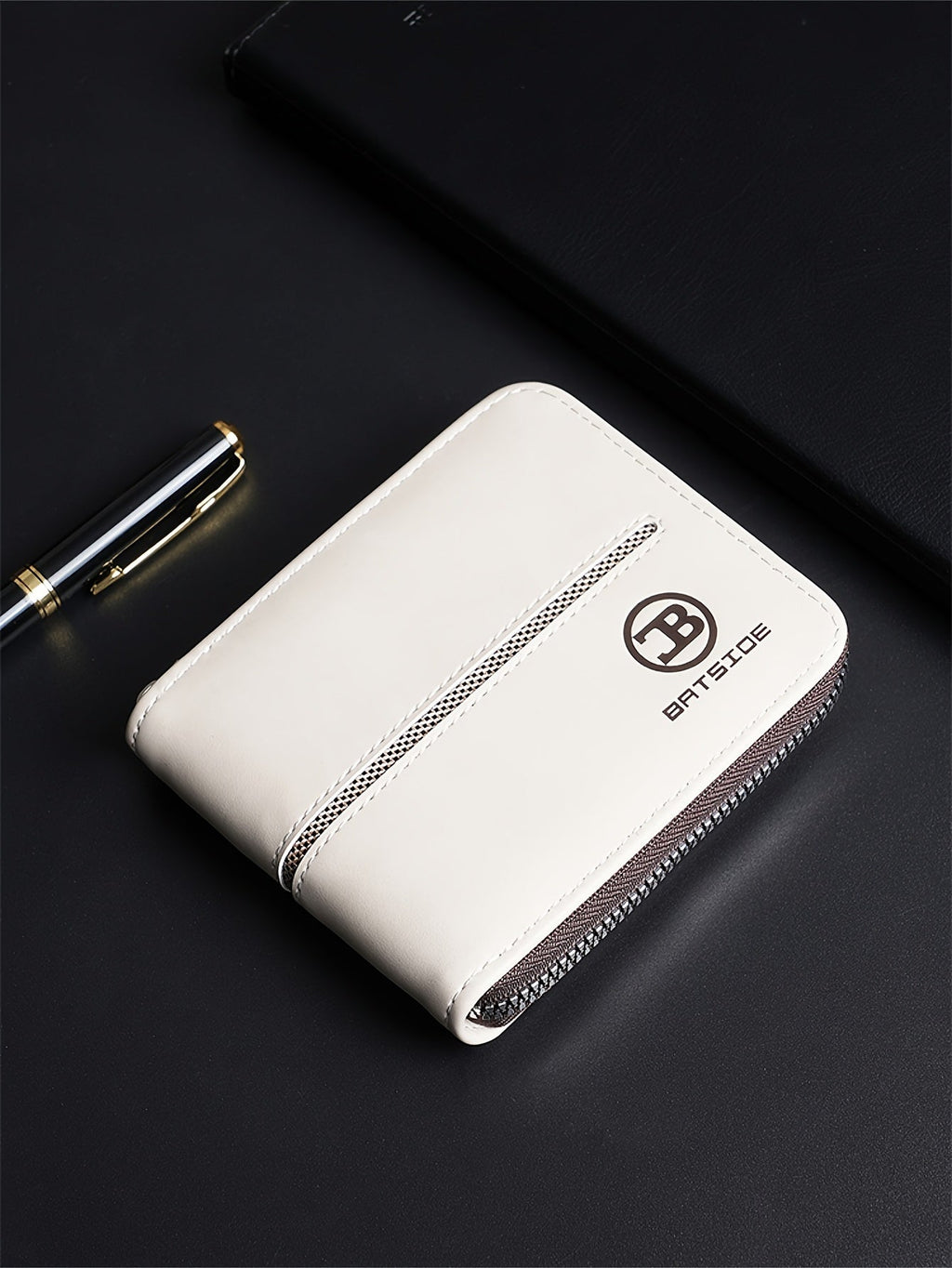 Compact Zippered Wallet for Men, 12 x 10 cm