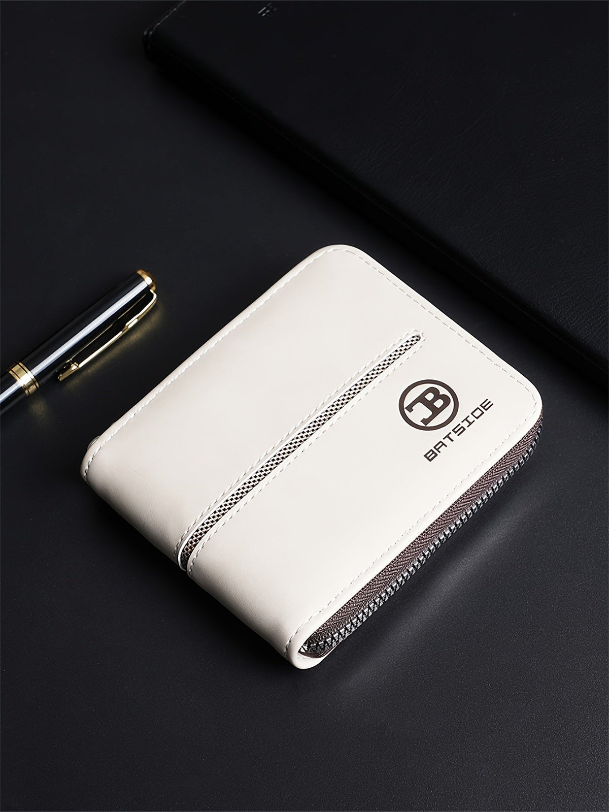 Compact Zippered Wallet for Men, 12 x 10 cm