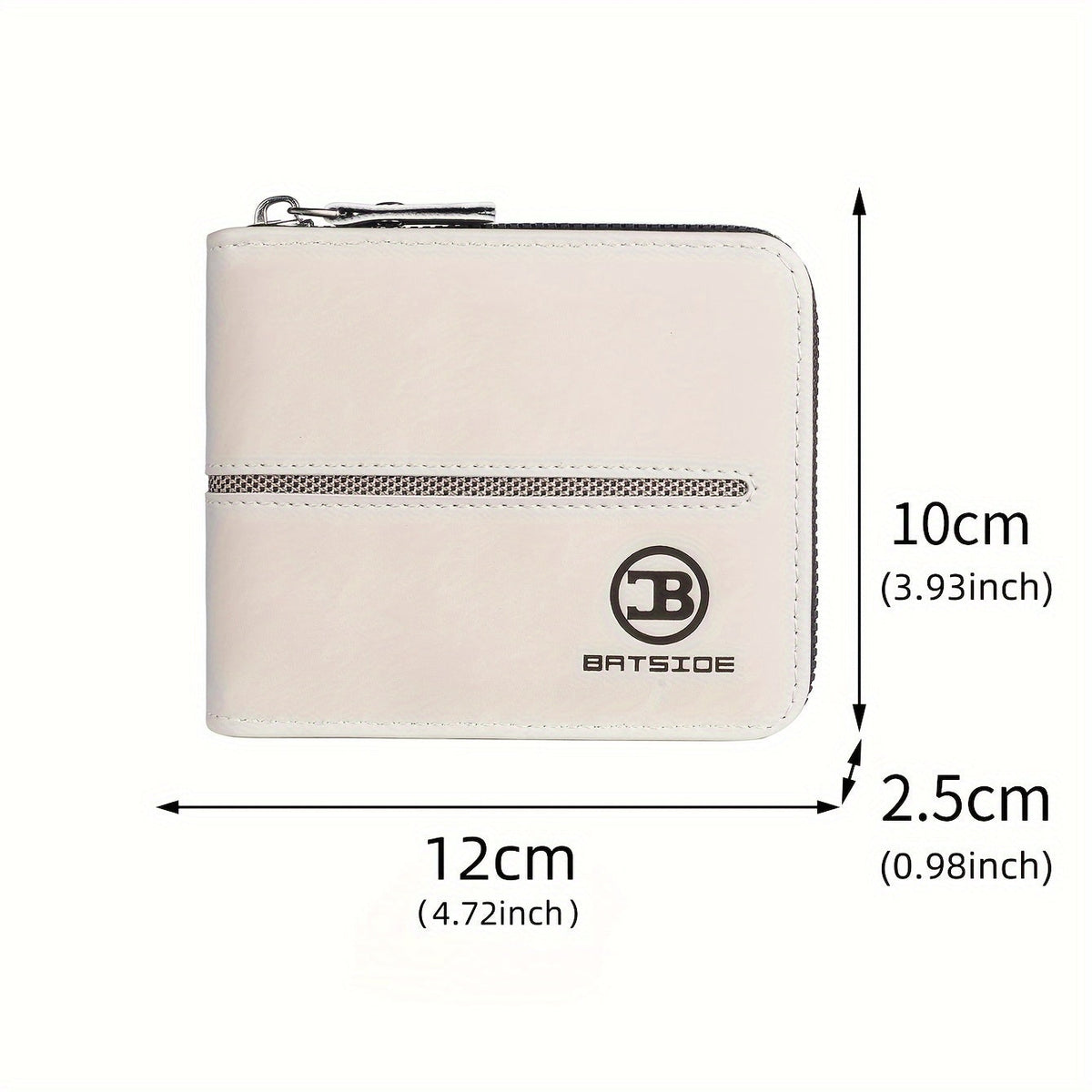 Compact Zippered Wallet for Men, 12 x 10 cm