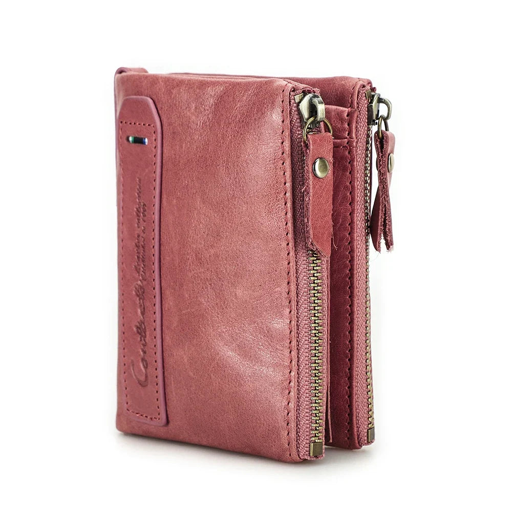 Men's Crazy Horse Leather Wallet with RFID Protection