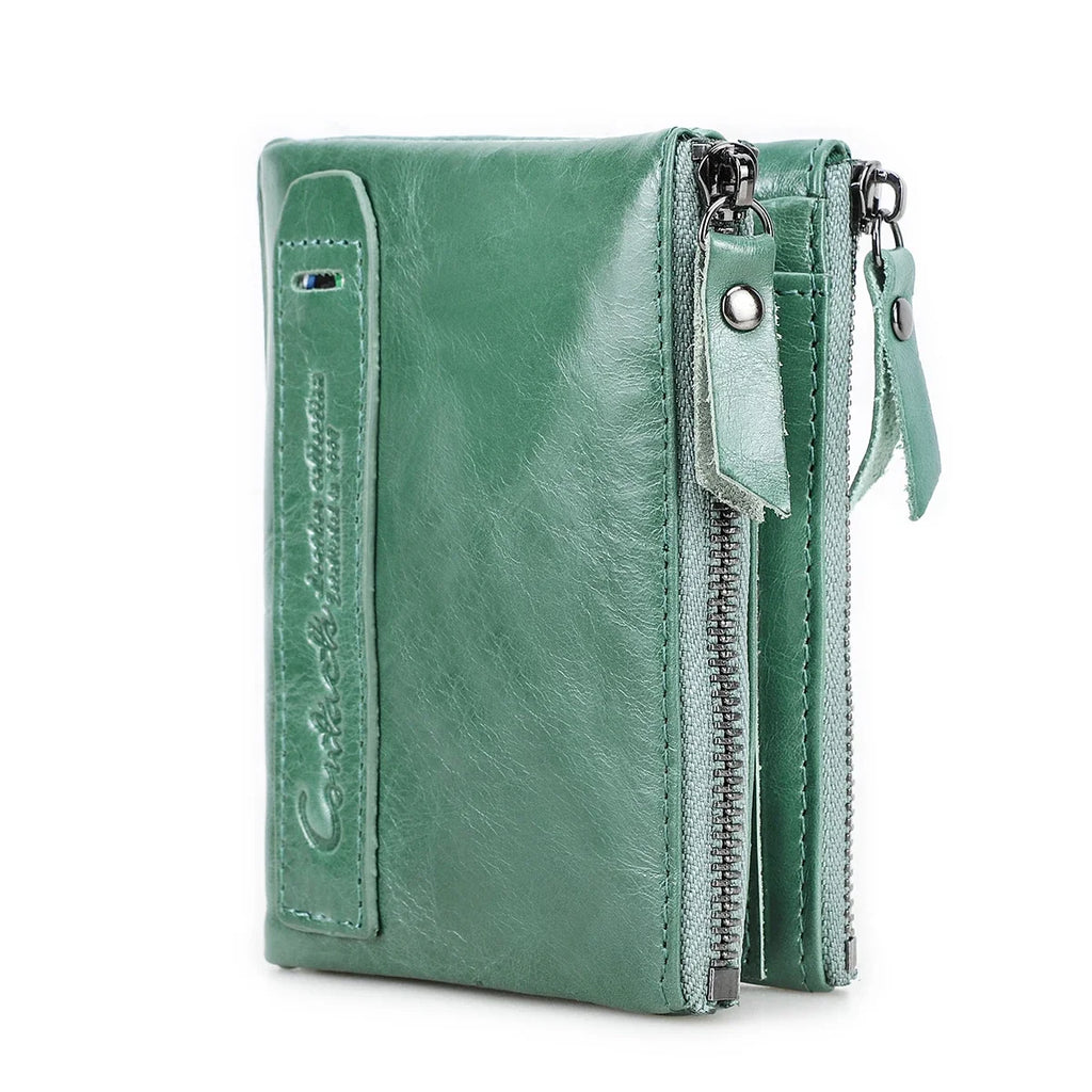 Men's Crazy Horse Leather Wallet with RFID Protection