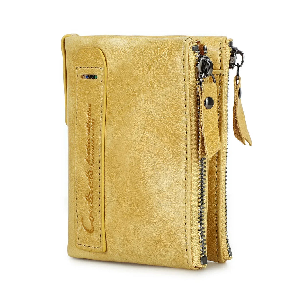 Men's Crazy Horse Leather Wallet with RFID Protection