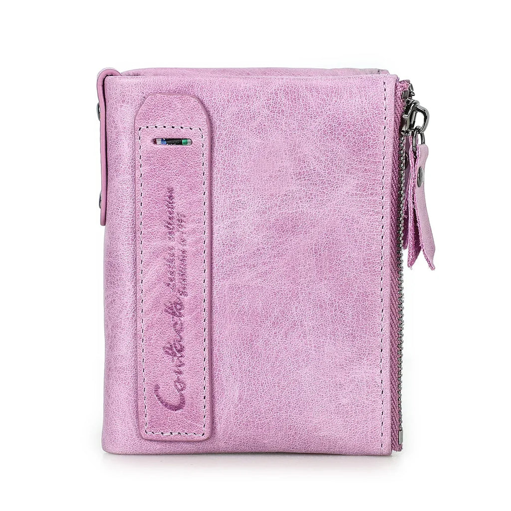 Men's Crazy Horse Leather Wallet with RFID Protection