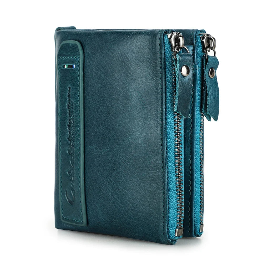Men's Crazy Horse Leather Wallet with RFID Protection