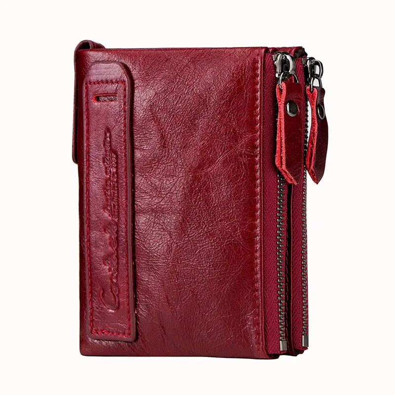 Men's Crazy Horse Leather Wallet with RFID Protection