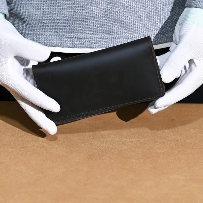 Continental Crazy Horse Leather Wallet for Men, Ten Card Slots