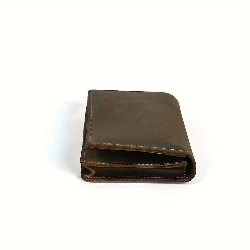 Continental Crazy Horse Leather Wallet for Men, Ten Card Slots