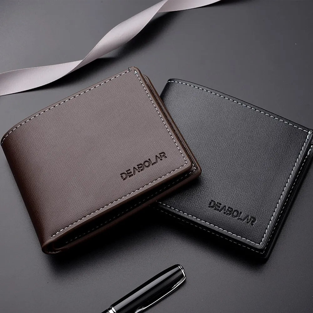 Men's Short Wallet with Photo ID Window, 11.8 cm