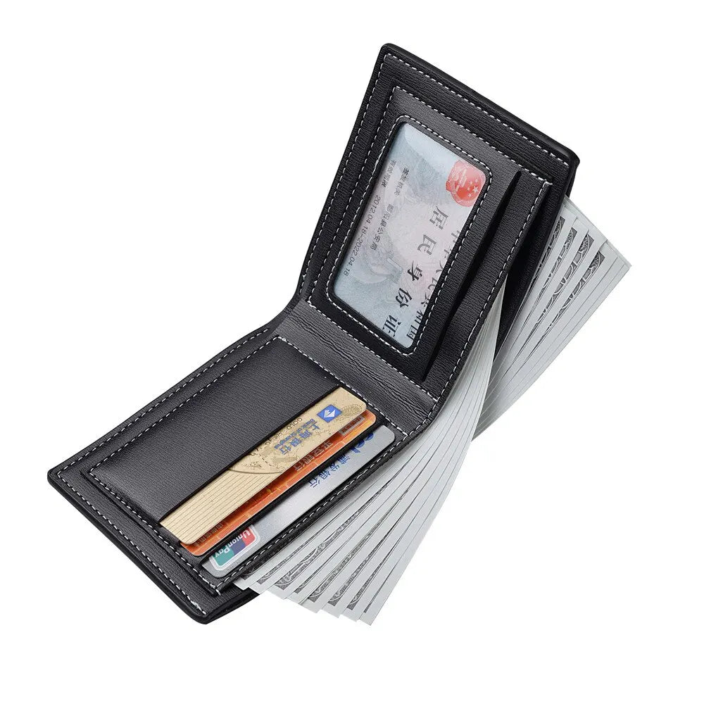 Men's Short Wallet with Photo ID Window, 11.8 cm