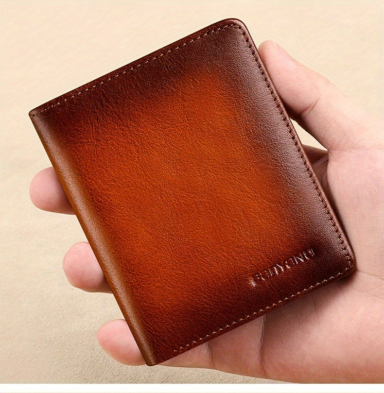 Men's Wallet 11 x 8.5 cm, ID Window and Anti-RFID Layer