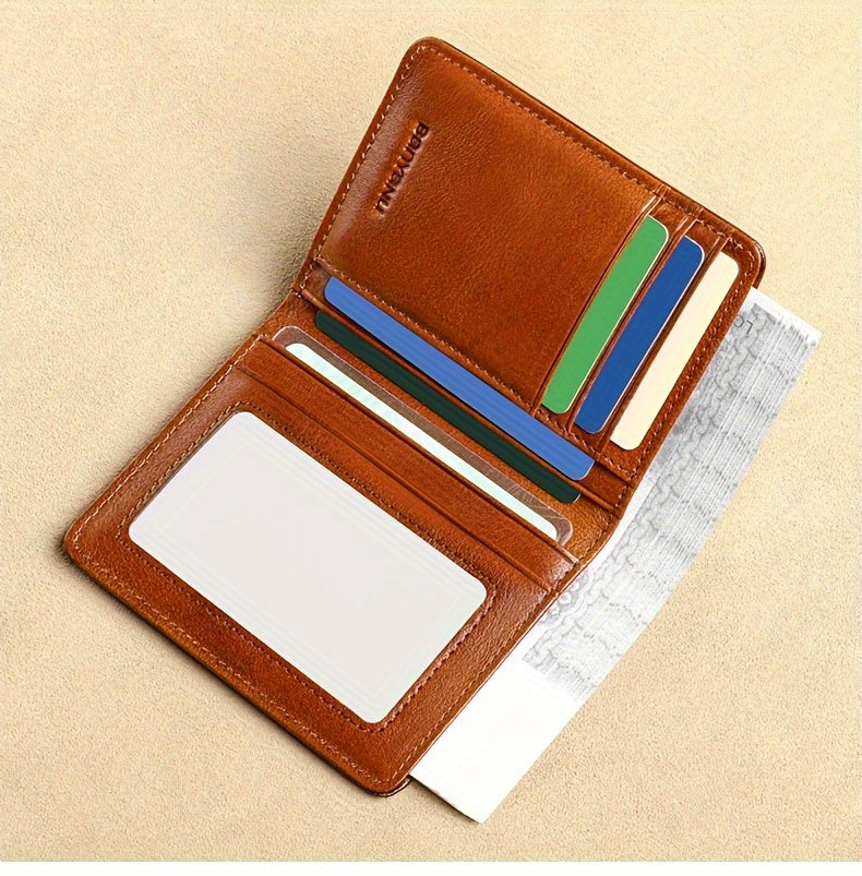 Men's Wallet 11 x 8.5 cm, ID Window and Anti-RFID Layer