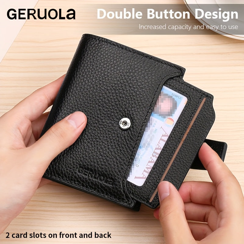 Men's RFID-Blocking Leather Wallet, 15 Cards and Coins