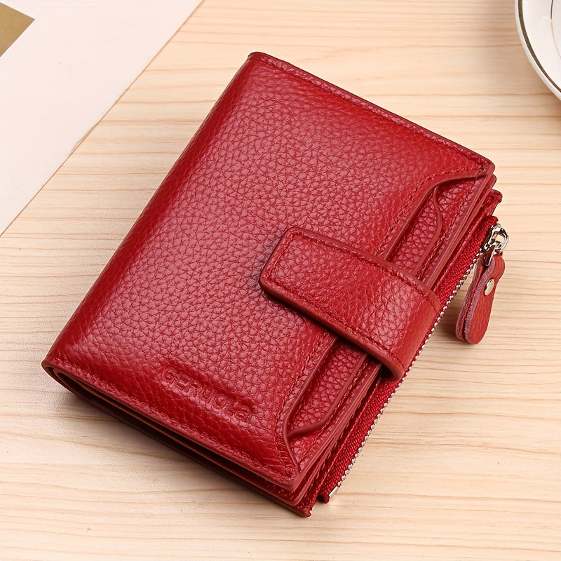 Men's RFID-Blocking Leather Wallet, 15 Cards and Coins