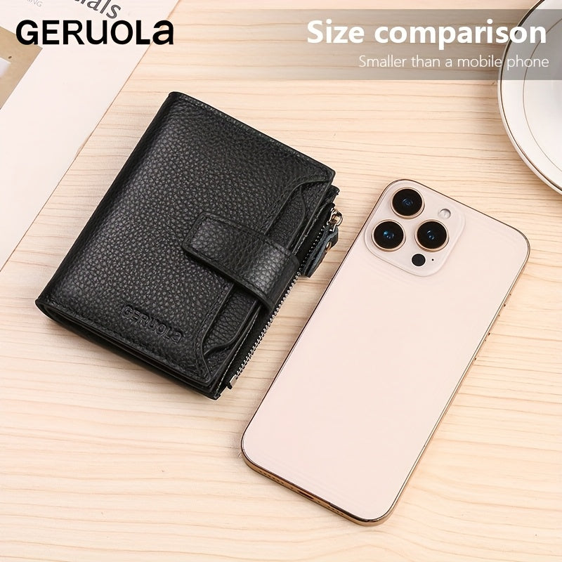 Men's RFID-Blocking Leather Wallet, 15 Cards and Coins
