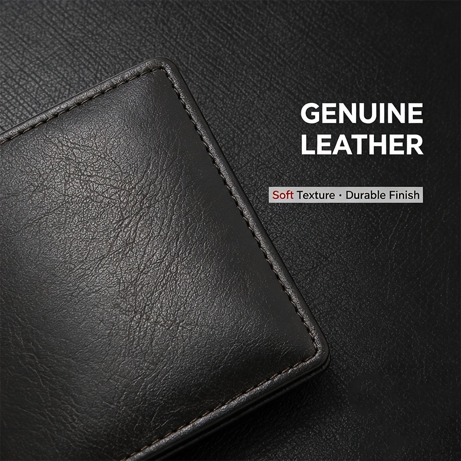 Men's Personalized Anti-RFID Leather Wallet 48 grams