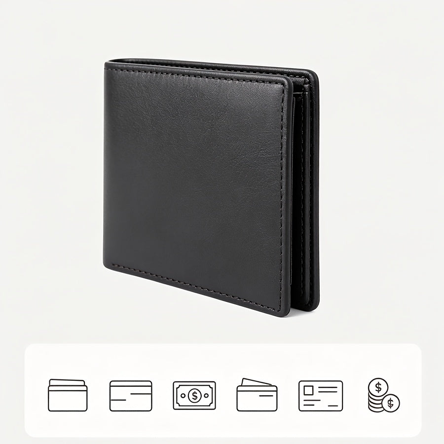 Men's Personalized Anti-RFID Leather Wallet 48 grams