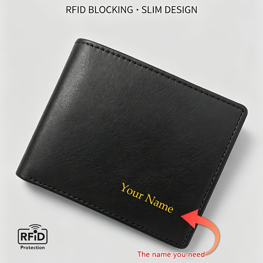 Men's Personalized Anti-RFID Leather Wallet 48 grams