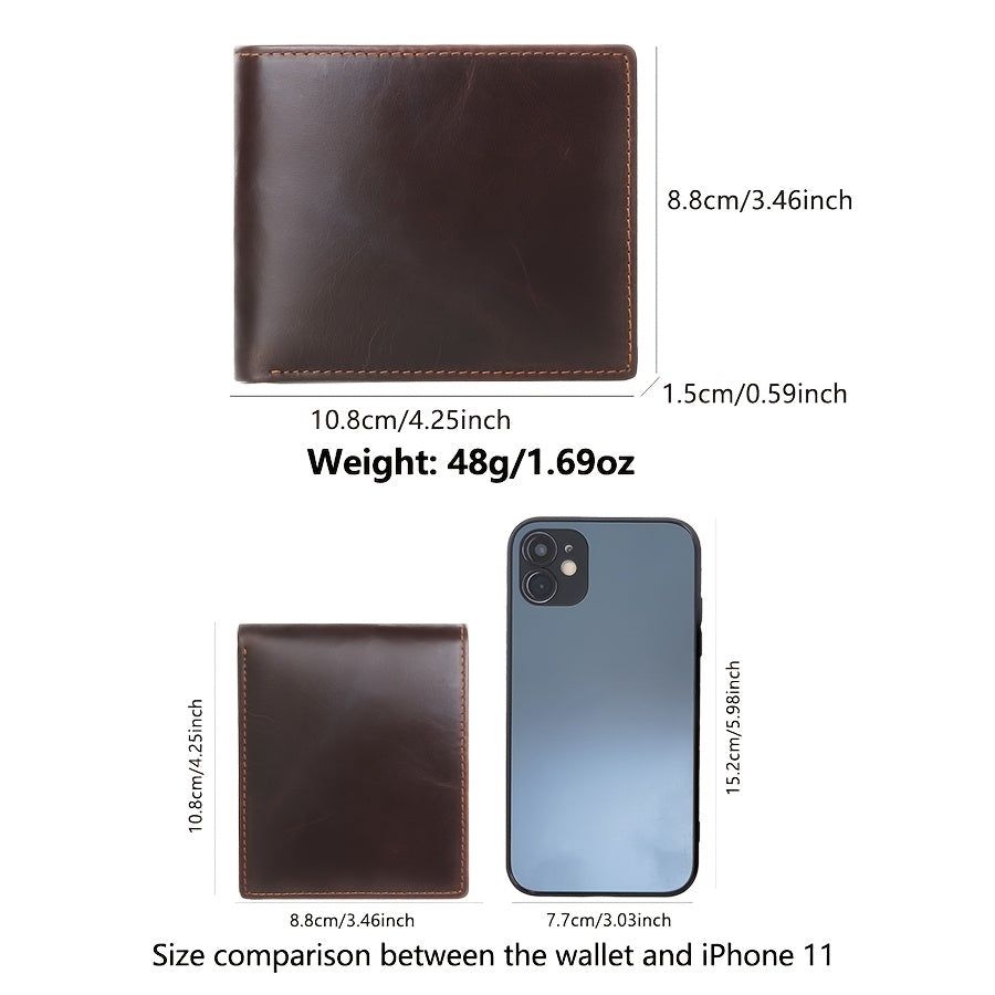 Men's Personalized Anti-RFID Leather Wallet 48 grams