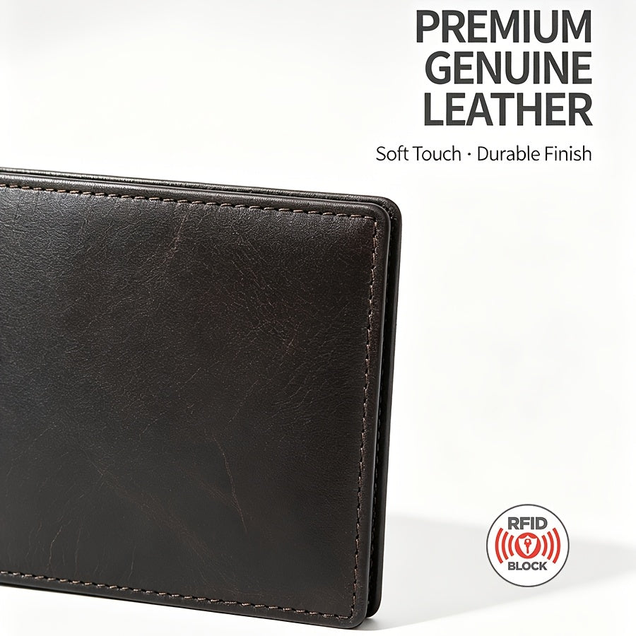 Men's Personalized Anti-RFID Leather Wallet 48 grams