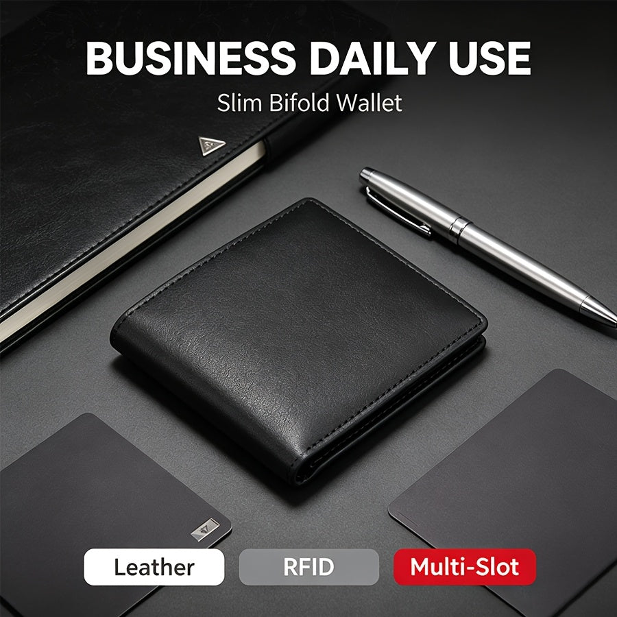 Men's Personalized Anti-RFID Leather Wallet 48 grams
