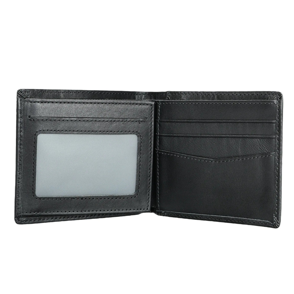 Men's Genuine Leather Vintage Bifold Wallet with Card Holder and Compact Bill Clip Image