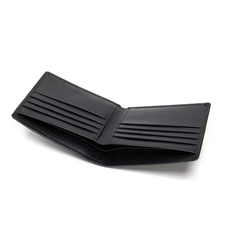Men's Genuine Leather Compact Bifold Wallet with Card and Bill Holder