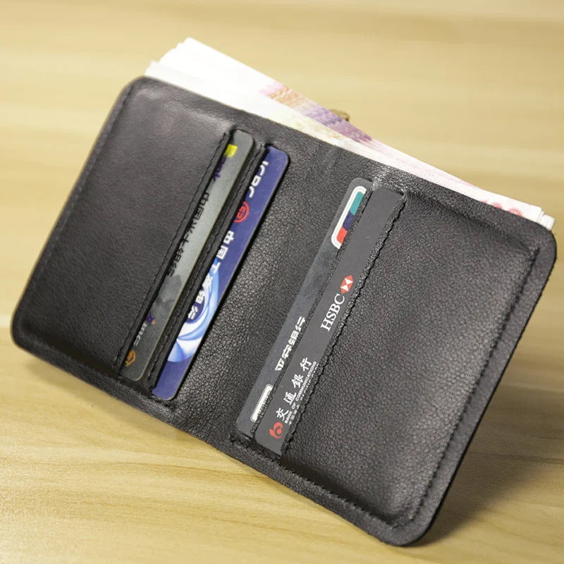 Compact and Slim Genuine Leather Men's Wallet with Card Holder and Bill Compartment