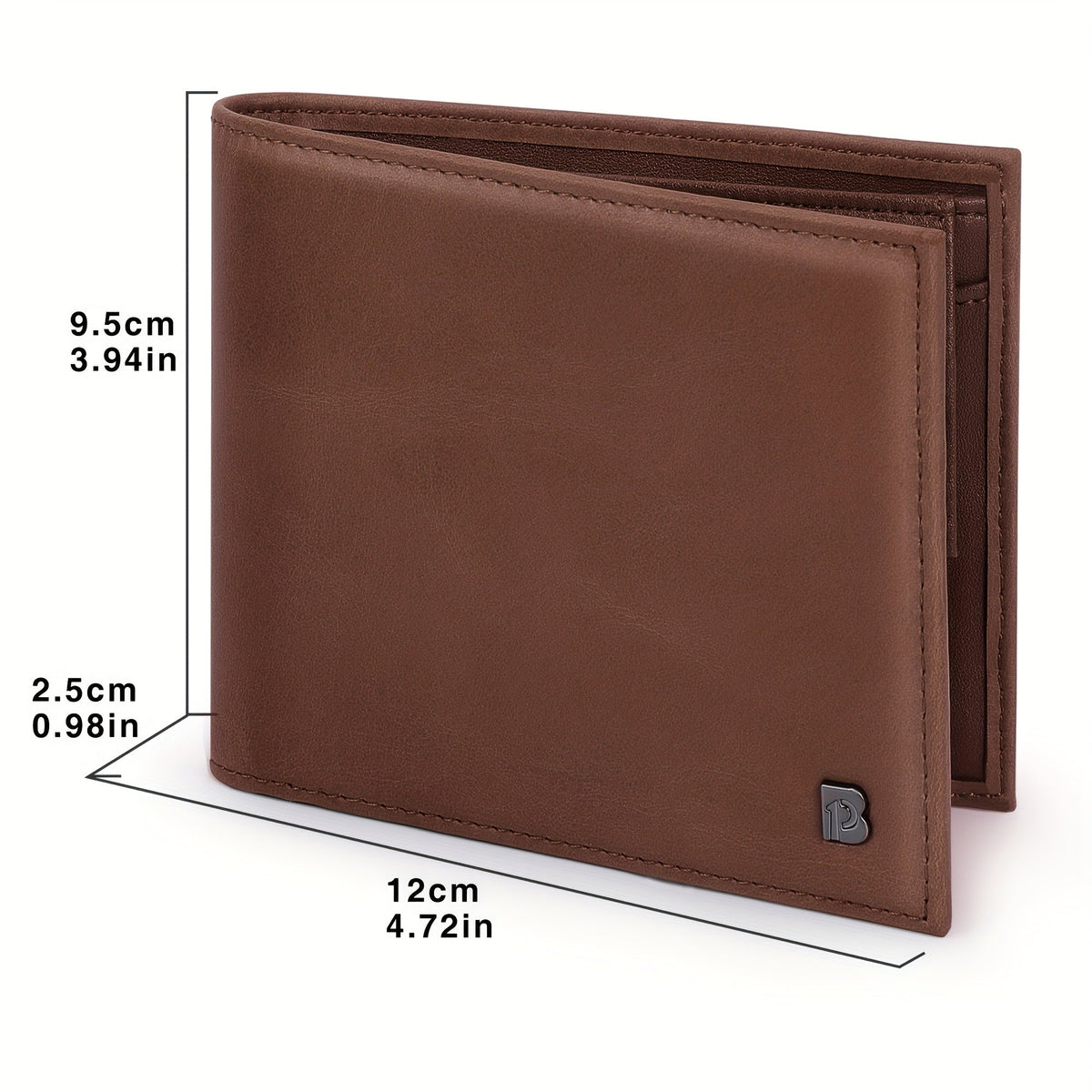 Men's Leather Bi-Fold Wallet with Snap Coin Pocket