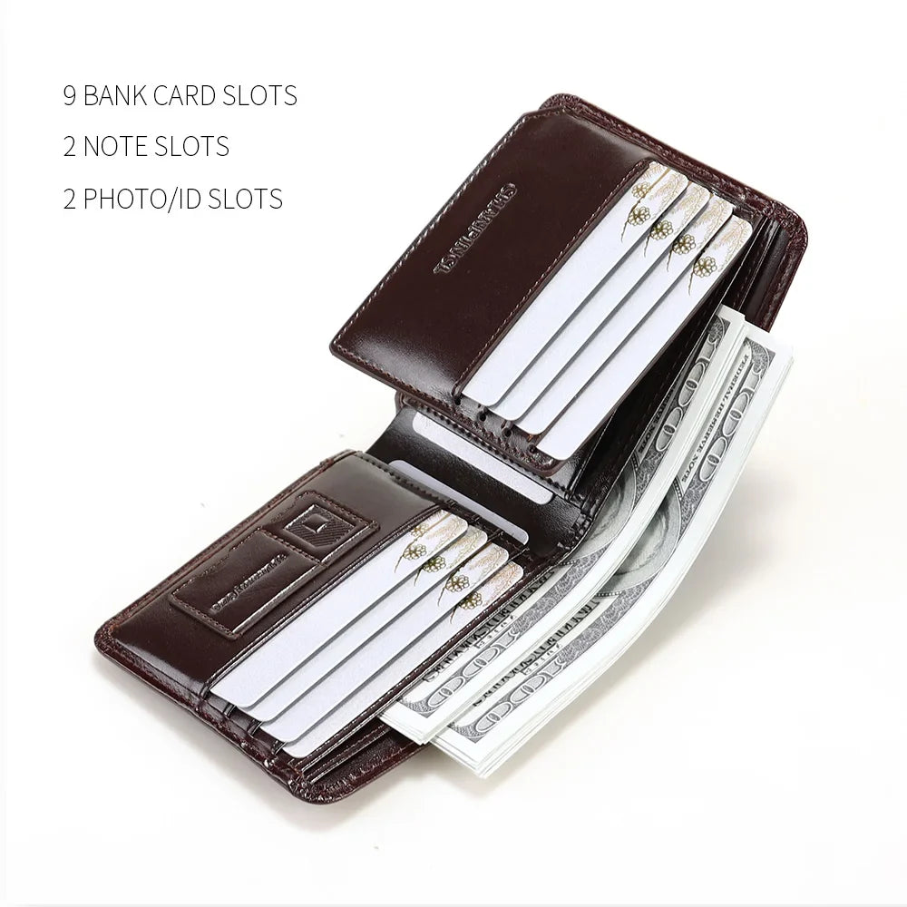 Tri-fold Leather Wallet with RFID Protection Image