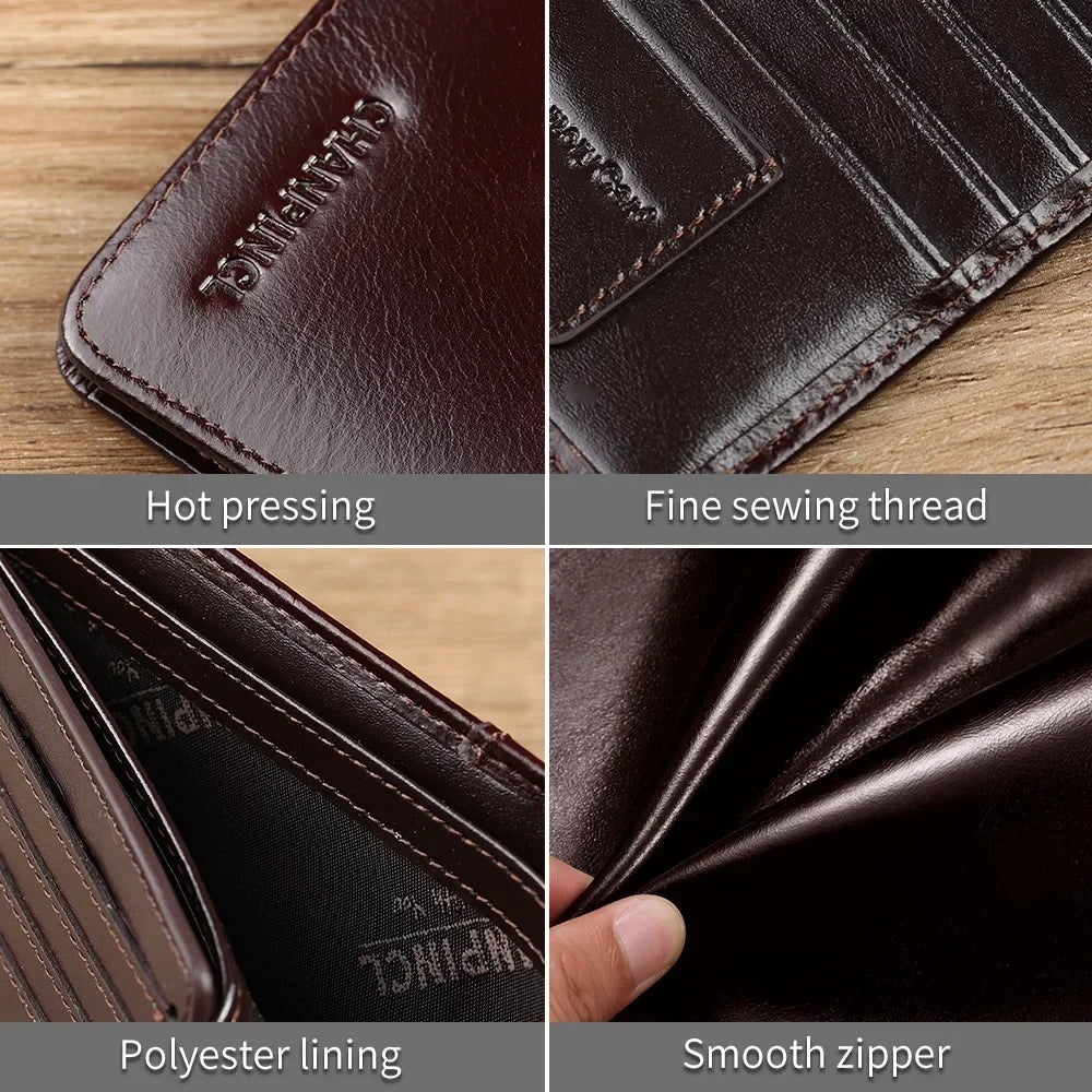 Tri-fold Leather Wallet with RFID Protection