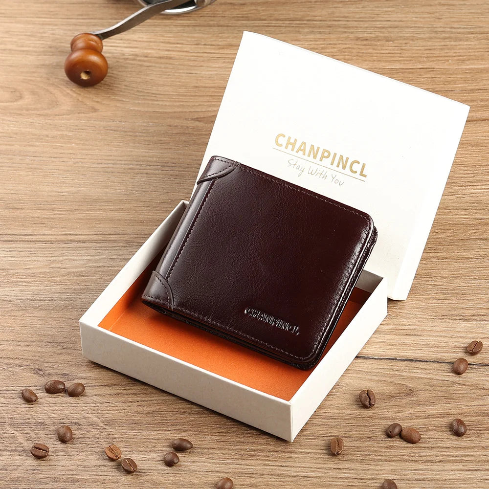 Tri-fold Leather Wallet with RFID Protection Image
