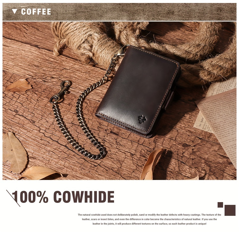 Men's Full Grain Leather Wallet with Ejectable Card Case