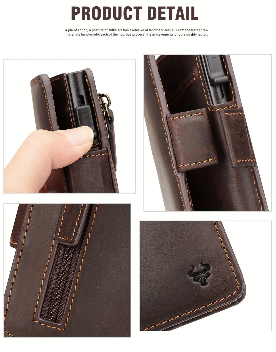 Men's Full Grain Leather Wallet with Ejectable Card Case