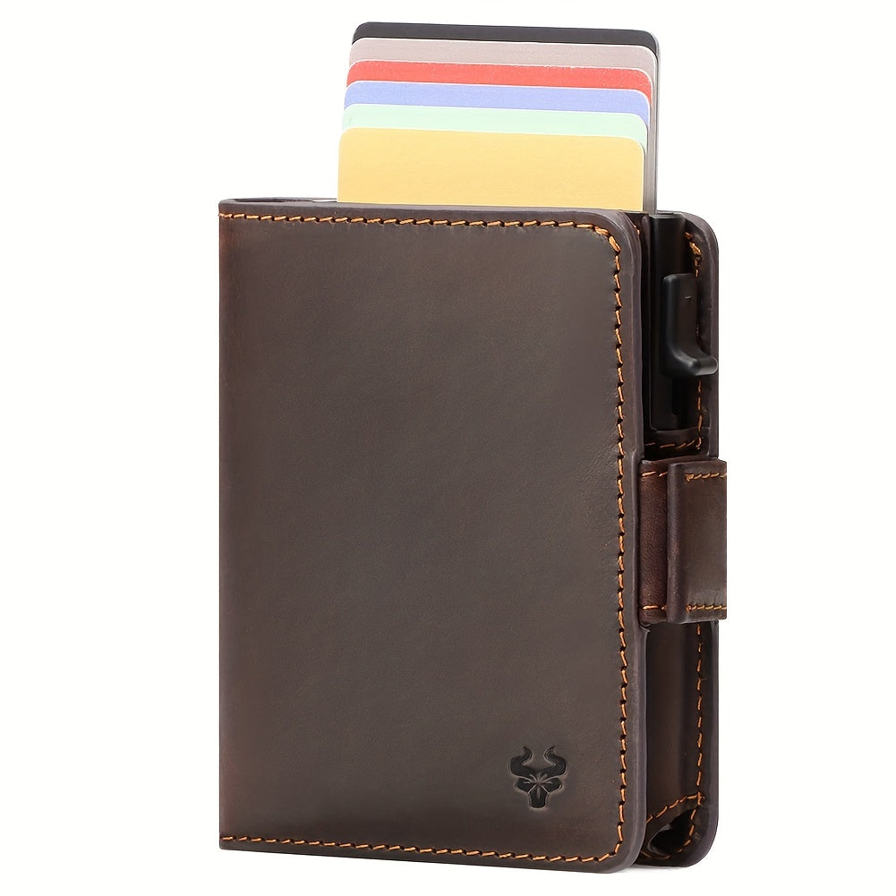 Men's Full Grain Leather Wallet with Ejectable Card Case