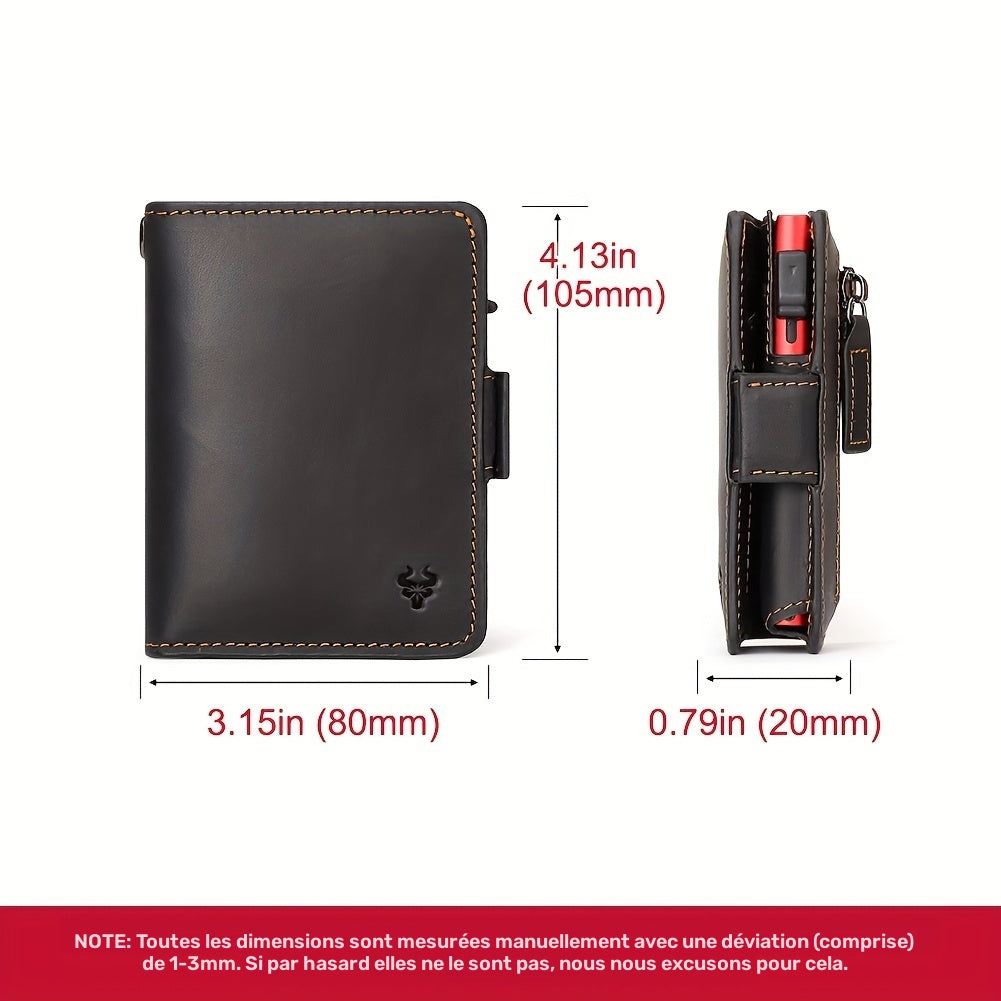 Men's Full Grain Leather Wallet with Ejectable Card Case