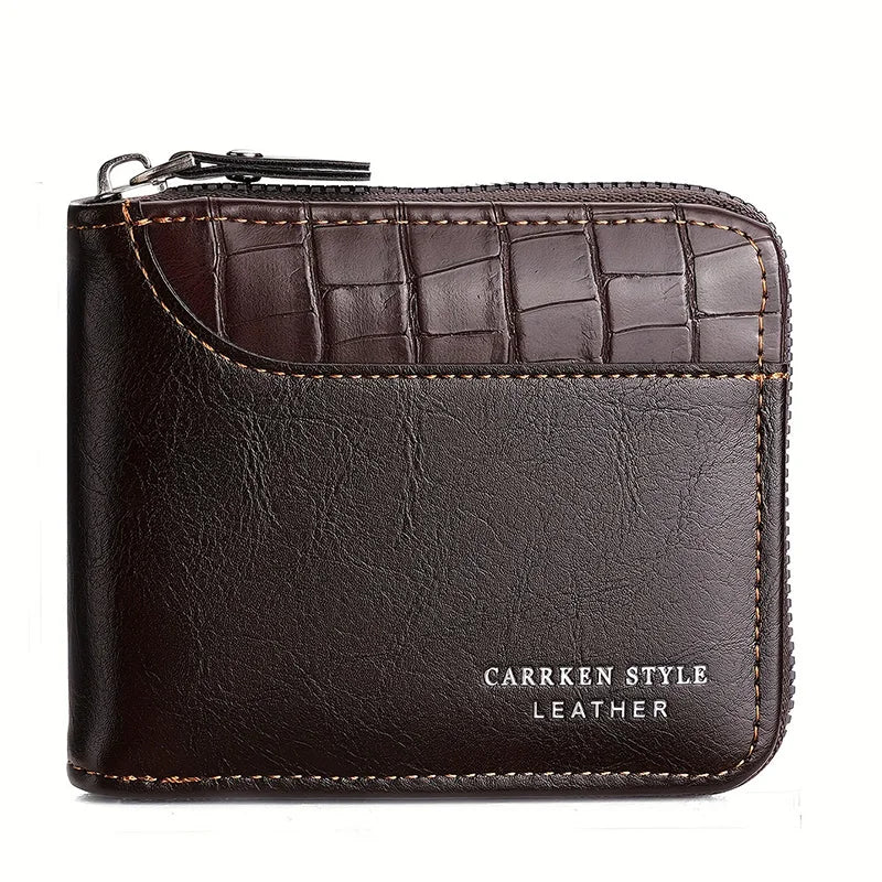 Business Wallet for Men with RFID Protection and Zipper