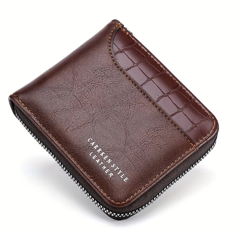 Business Wallet for Men with RFID Protection and Zipper