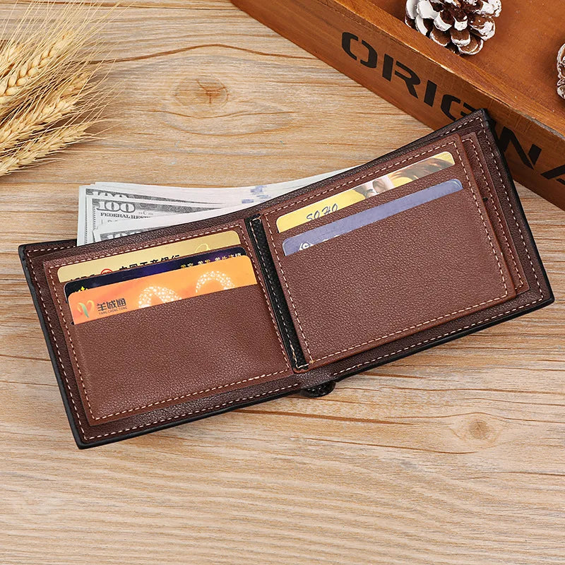 Men's Vintage Soft PU Leather Wallet and Compact Card Holder Image