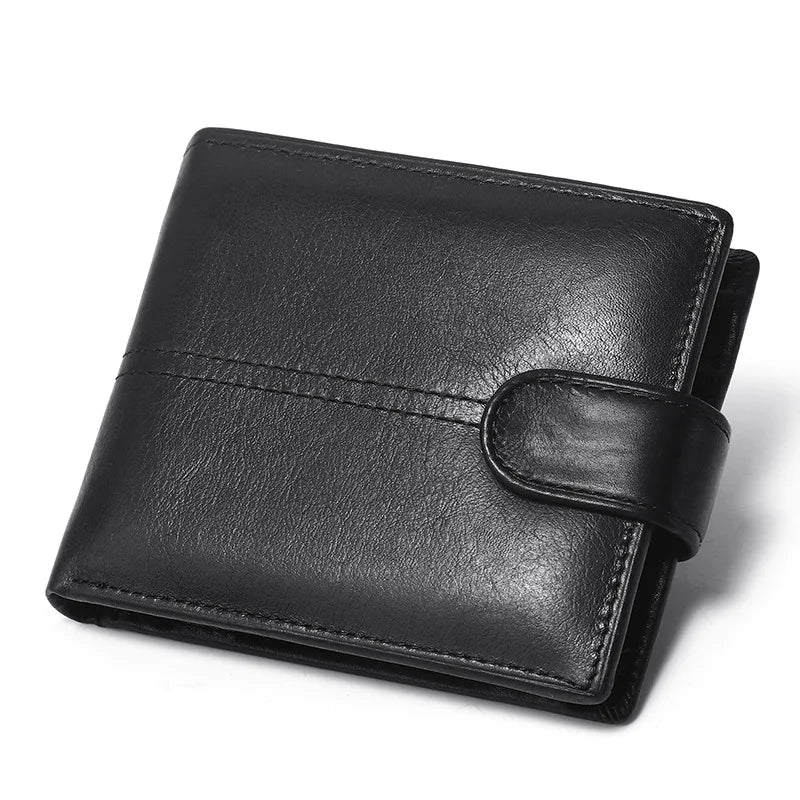 Compact Genuine Leather Men's Wallet with RFID Protection Image