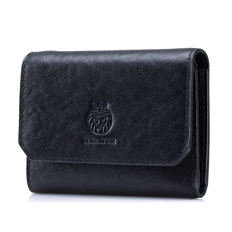Men's Genuine Leather Trifold Wallet with RFID, Snap Closure and Zipper Pocket